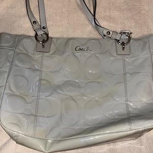 Coach grey Patent and leather